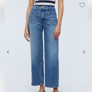 NWT Madewell The Emmett Wide-Leg Full Length Jean: Patch Pocket Edition